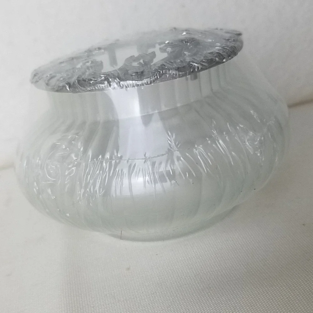 Rawcliffe Decorative Glass‎ Jar Potpourri garden sundial pewter Lid Scented VNTG